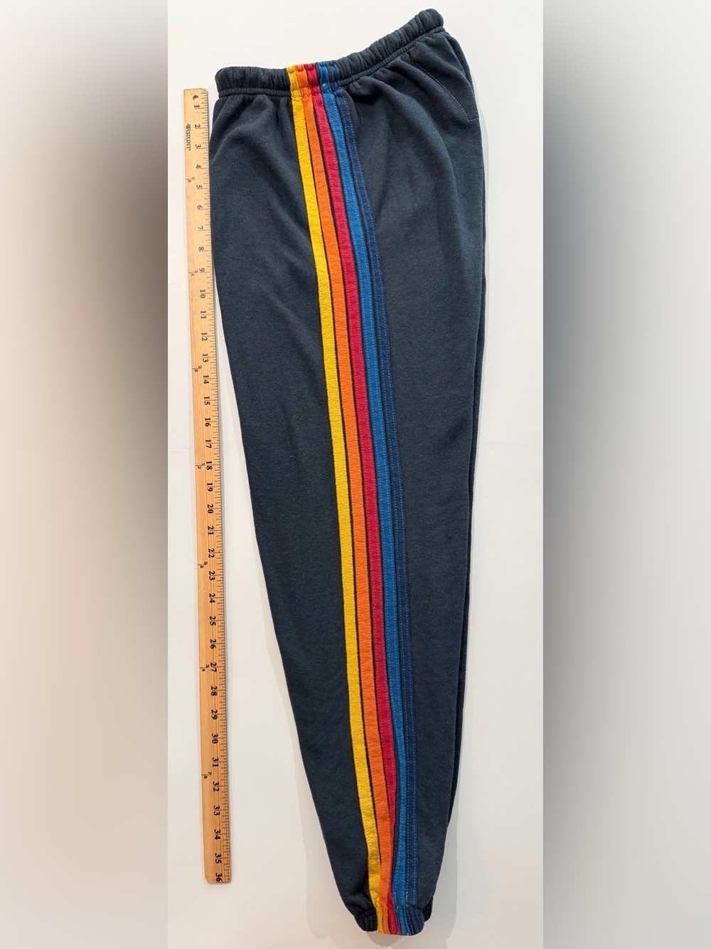 Aviator Nation 5 Stripe Hoodie & Sweatpants Set XS/S Navy Charcoal - Picture 2 of 16